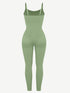 Well-in Vogue High Stretchy Seamless Sling Tummy Control Jumpsuit Removable cup pads
